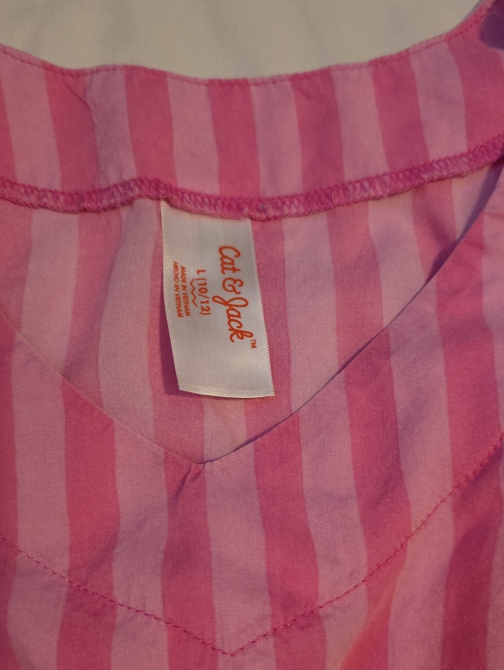 Cat & Jack Pink Striped V-Neck Ruffle Swim Suit Cover - Picture 2 of 5